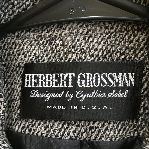 VINTAGE HERBERT GROSSMAN PANTSUIT IN BLACK AND WHITE TWEED - Picture 9 of 14